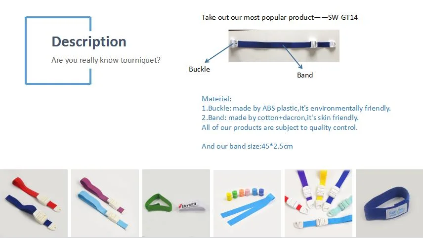 Resuable Tourniquet Disposable Tourniquet Plastic Buckle Tourniquet