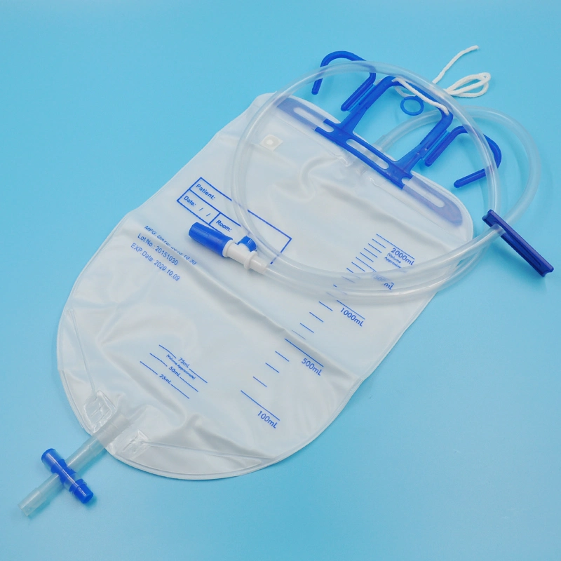 CE Certificated China Needleless Sampling Port Sterile Luxury 2000ml 2500ml 4000ml 5000ml 10000ml Close System Urine Drainage Bags Collection Bag