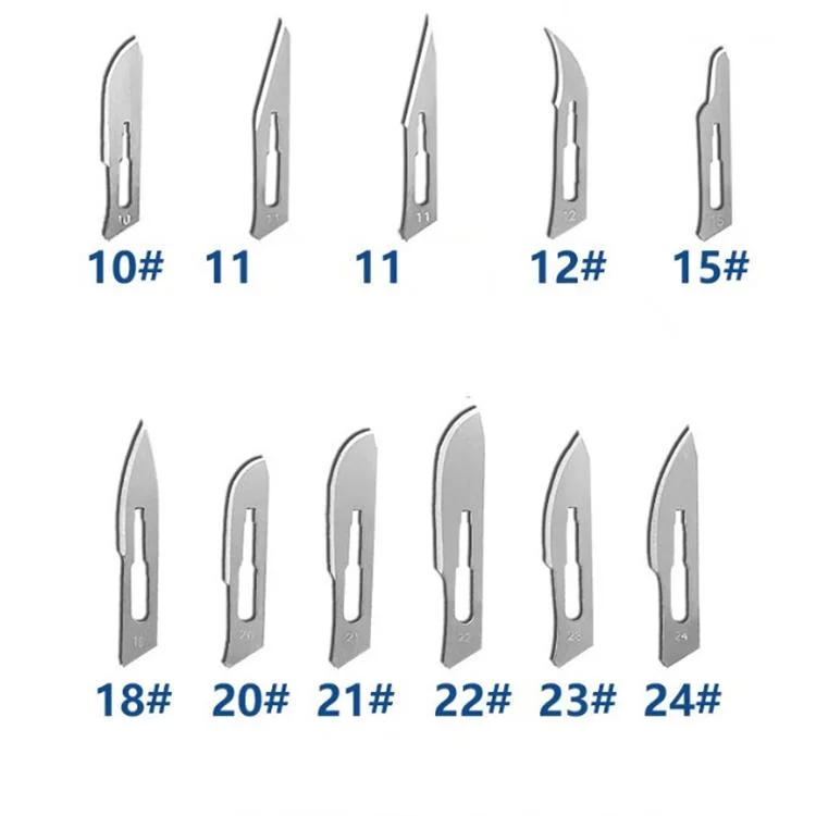 SJ Surgical blades Sharp stainless steel Scalpel blades 11 Customized Disposable Carbon Steel Surgical Scalpel Blades